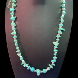 Faux Turquoise Beaded Necklace